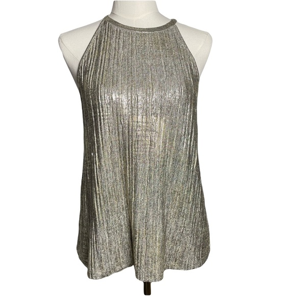 Anthropologie Moulinette Soeurs Shine On Metallic Tank Top Women’s M - Picture 1 of 15